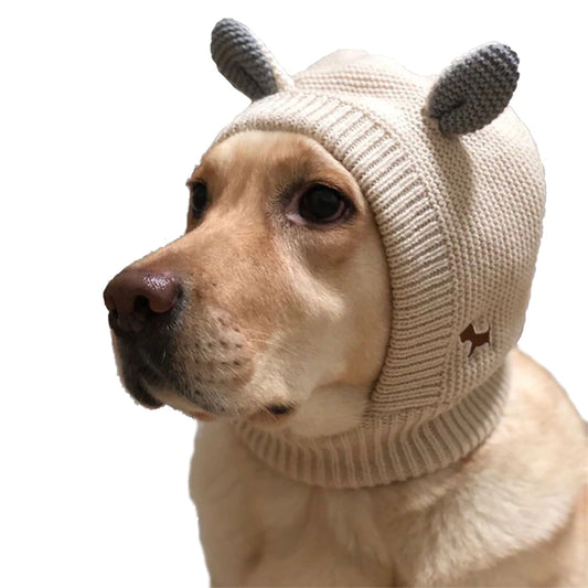 Knitted muffler hat for medium large dogs Anxiety Stress relief