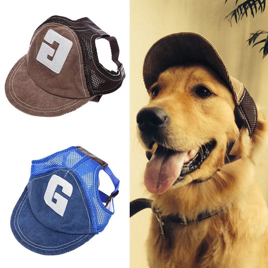 Summer dog G baseball cap hat for medium to large dogs