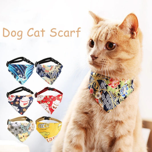 Adjustable Cat Dog Bandana Scarf Triangular Collar for Small Medium Dog Cat