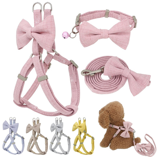 Cute Pastel Stylish Fashion Bowtie Collar/Leash/Harnaess Set for Small Meium Dogs