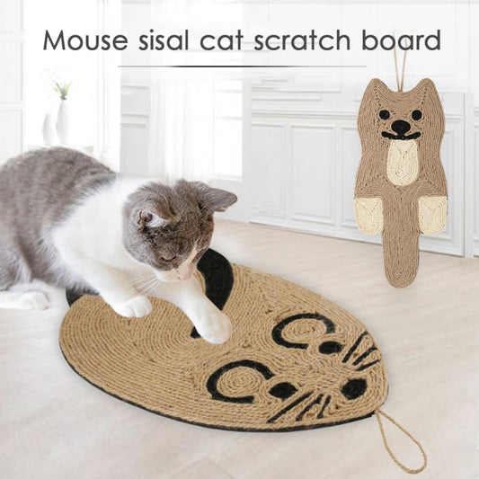 Cute Cat and Kitten Sisal Scratch Pad in Mouse Cat Style