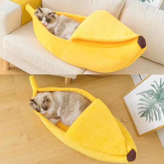 Banana Cosy Bed Hideouts for Cats and Small Medium Dogs